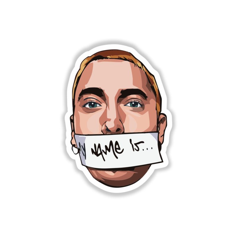 Eminem - "My Name Is" Tape Over Mouth - Full Color Vinyl Sticker - Custom Size