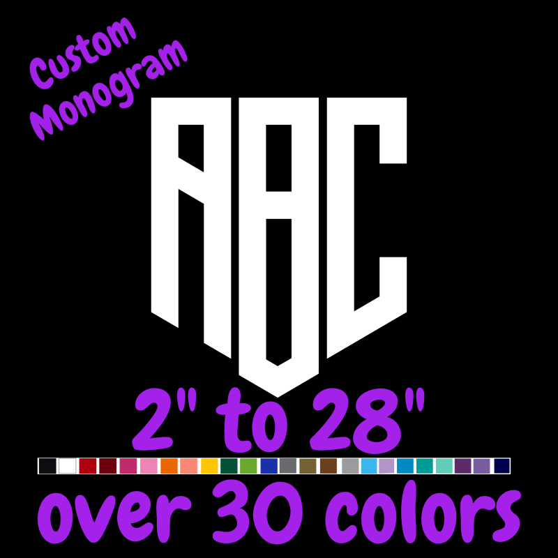Custom Monogram Vinyl Sticker  - Custom Size