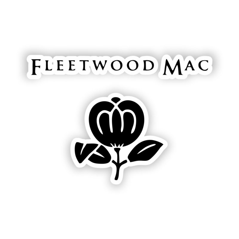 Fleetwood Mac - Name With Flower - Full Color Vinyl Sticker - Custom Size