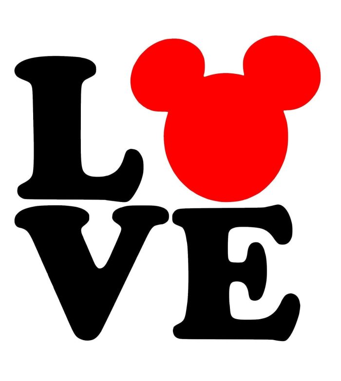 Mickey Mouse Love Vinyl Decal - Custom Size - Image 8