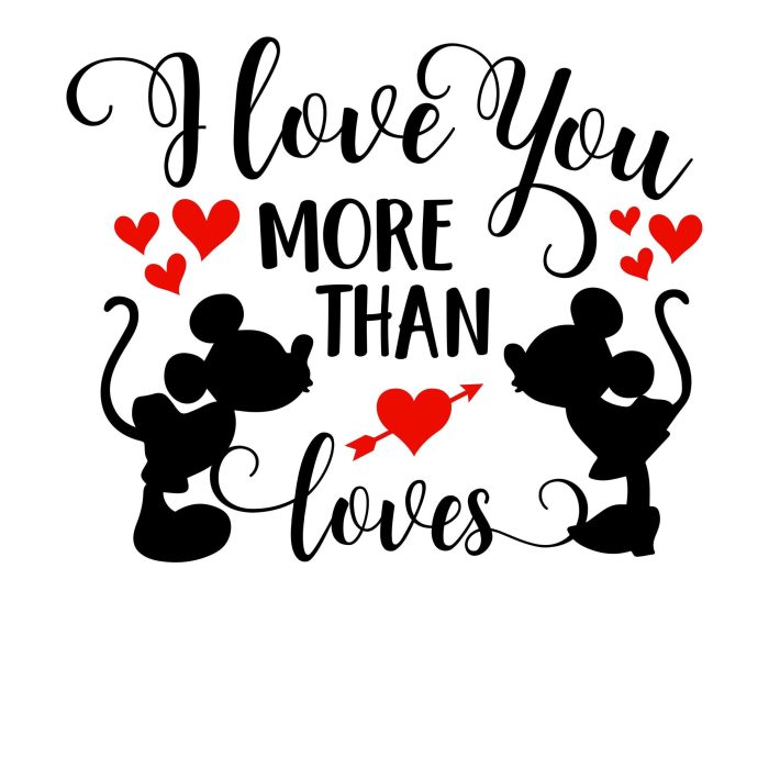 I Love You More Than Mickey Loves Minnie Vinyl Decal - Custom Size - Image 8