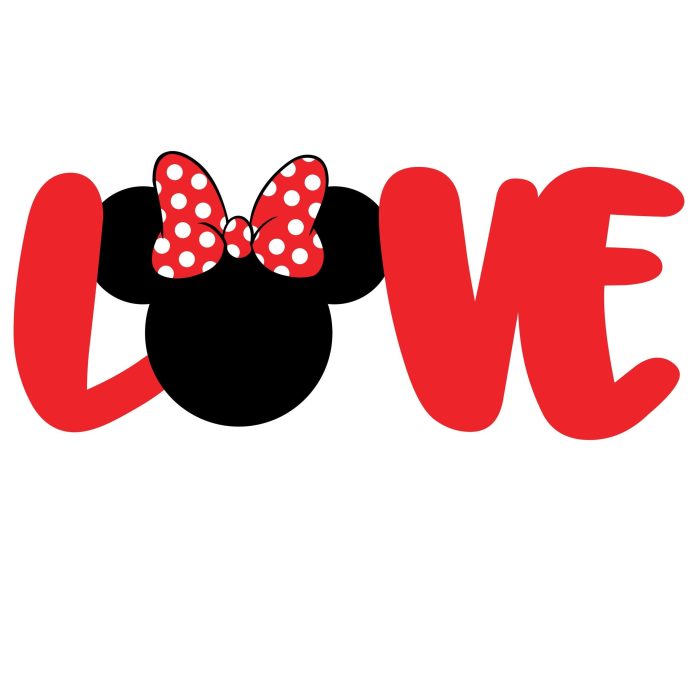 Love Minnie Mouse Vinyl Decal - Custom Size - Image 8