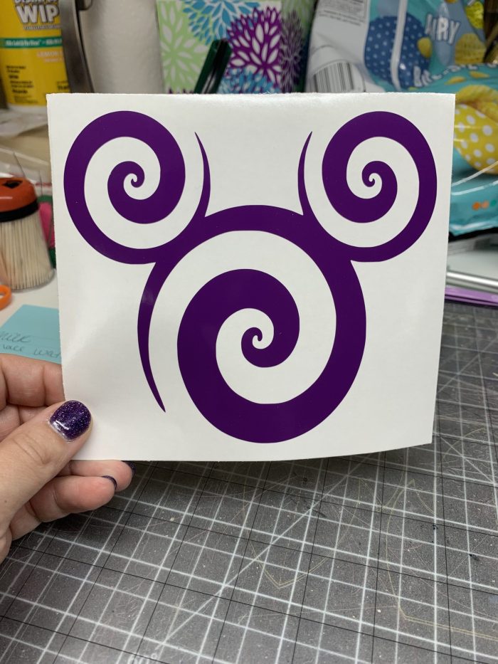 Mickey or Minnie Mouse Swirl Vinyl Decal - Custom Size - Image 8