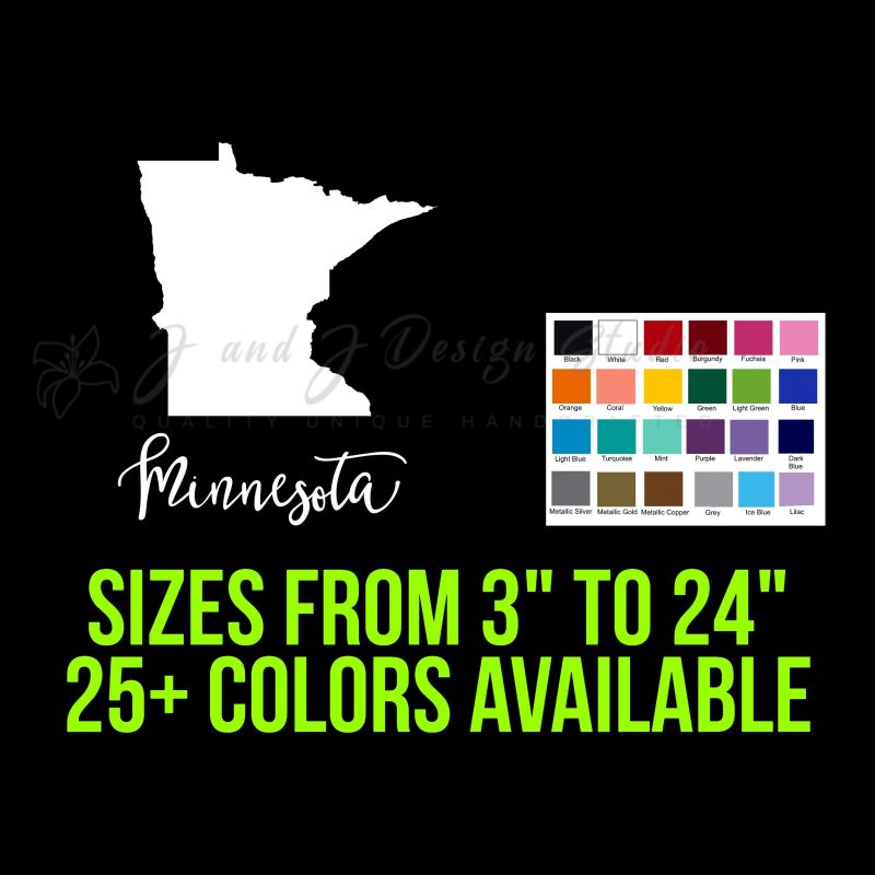 State of Minnesota Vinyl Decal - Custom Size
