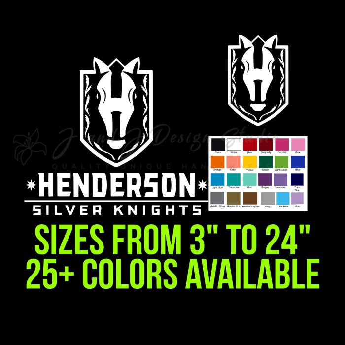 Henderson Silver Knights Vinyl Decal - Custom Size