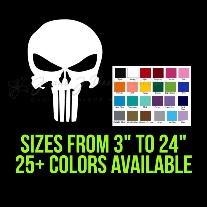 Punisher Vinyl Decal - Custom Size