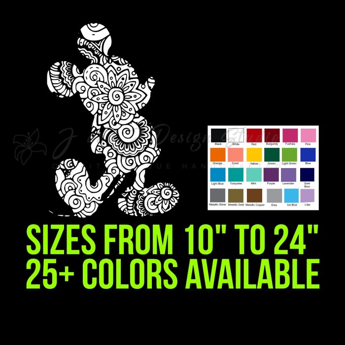 Mickey Mouse Mandala Vinyl Decal - Custom Size