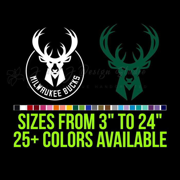 Milwaukee Bucks Vinyl Decal - Custom Size