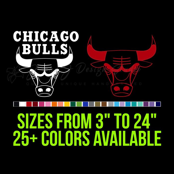 Chicago Bulls Vinyl Decal - Custom Size