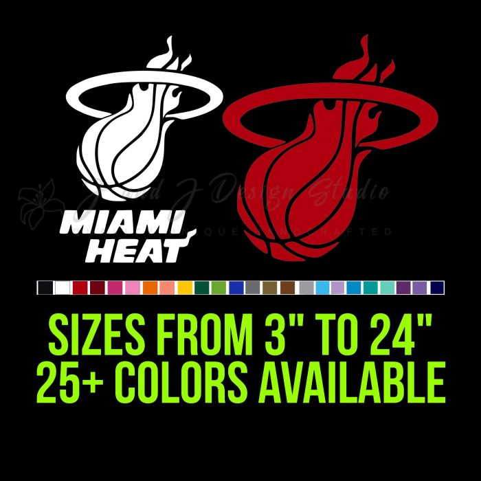 Miami Heat Vinyl Decal - Custom Size