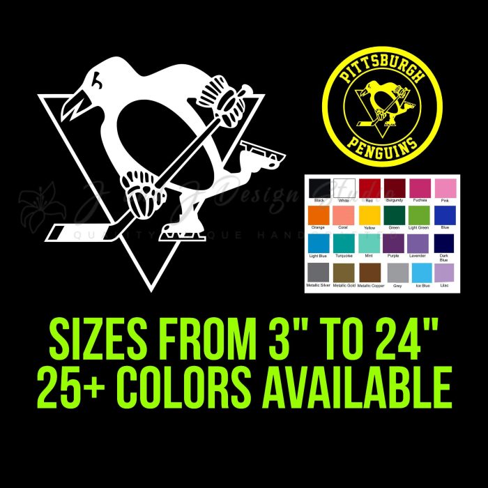 Pittsburgh Penguins Vinyl Decal - Custom Size