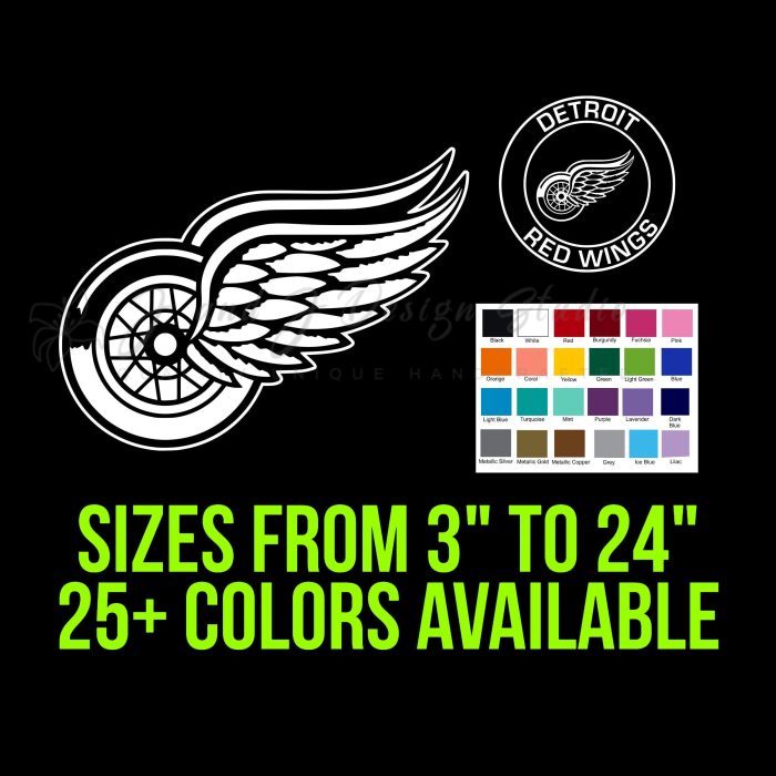 Detroit Red Wings Vinyl Decal - Custom Size