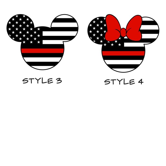 Mickey or Minnie Mouse Police or Fire Vinyl Decal - Custom Size - Image 9