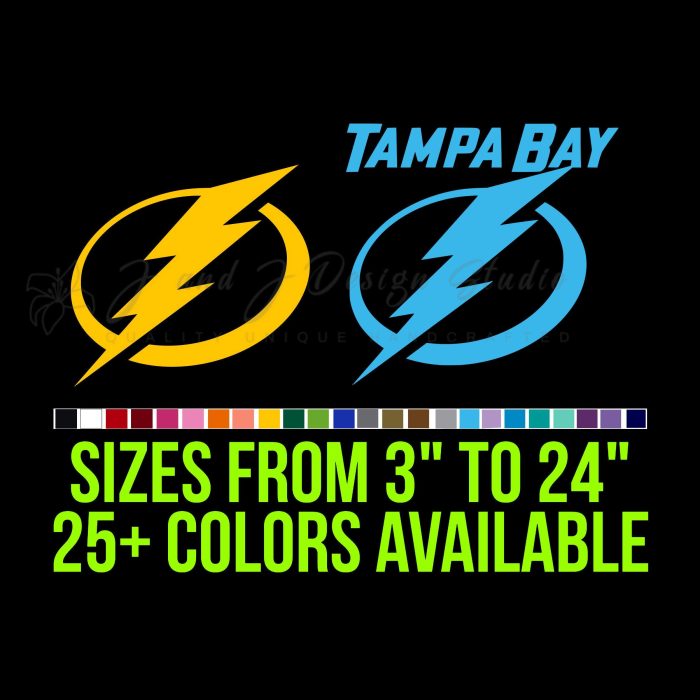 Tampa Bay Lightning Vinyl Decal - Custom Size