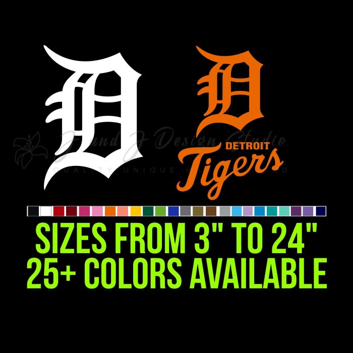 Detroit Tigers Vinyl Decal - Custom Size