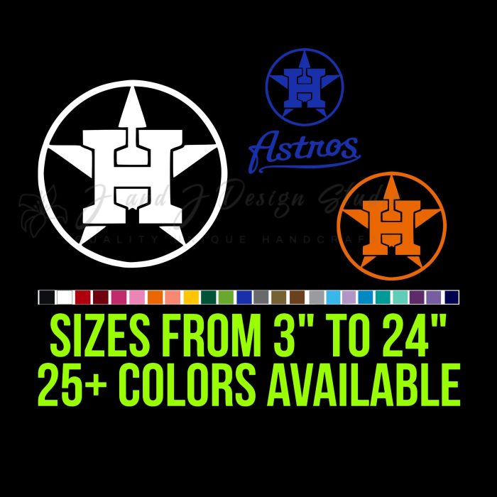 Houston Astros Vinyl Decal - Custom Size