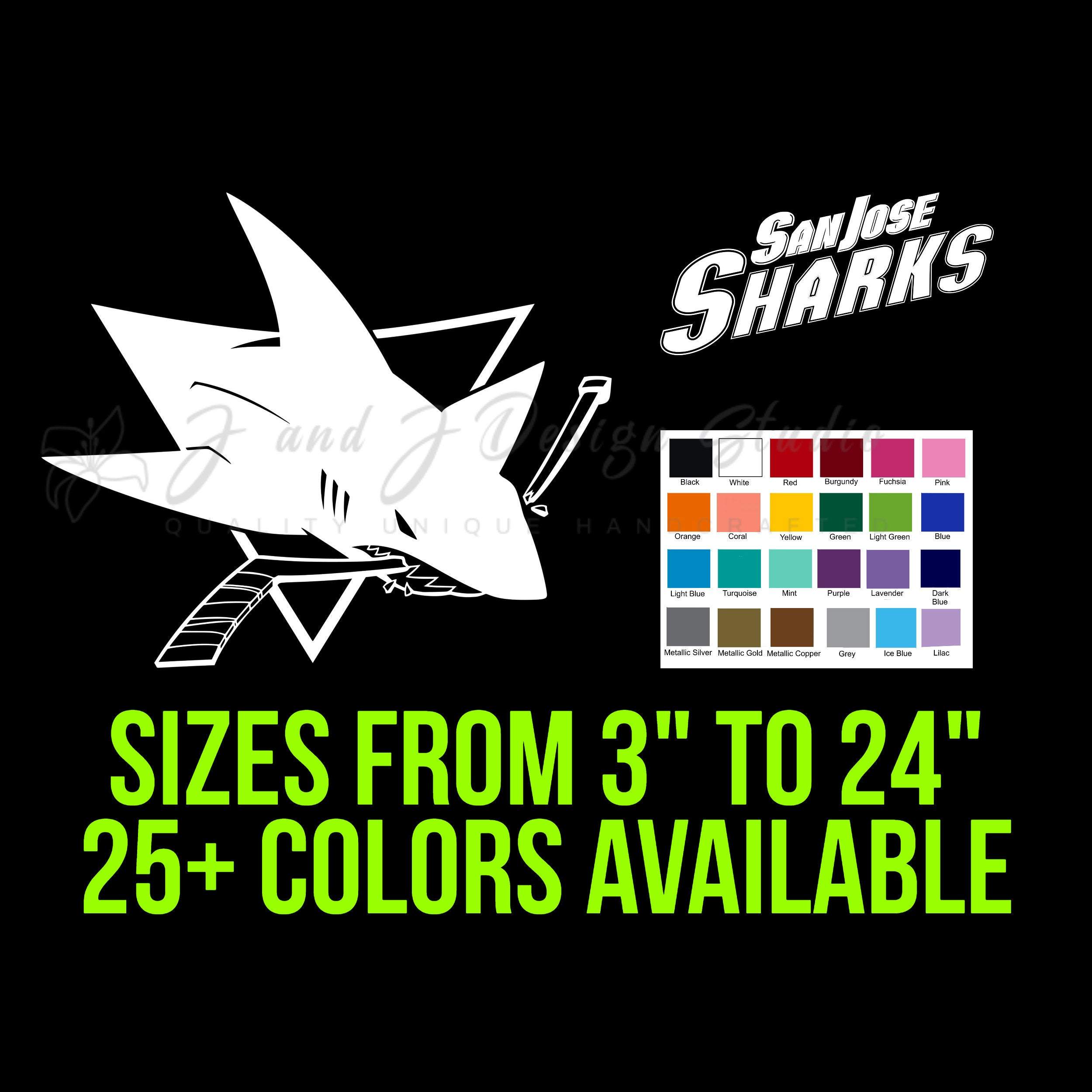 San Jose Sharks Vinyl Decal - Custom Size