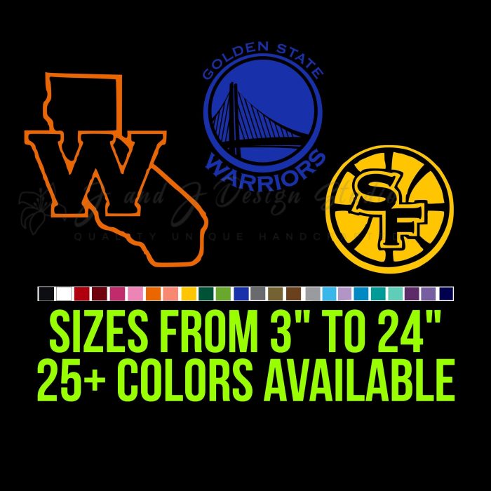 Golden State Warriors Vinyl Decal - Custom Size