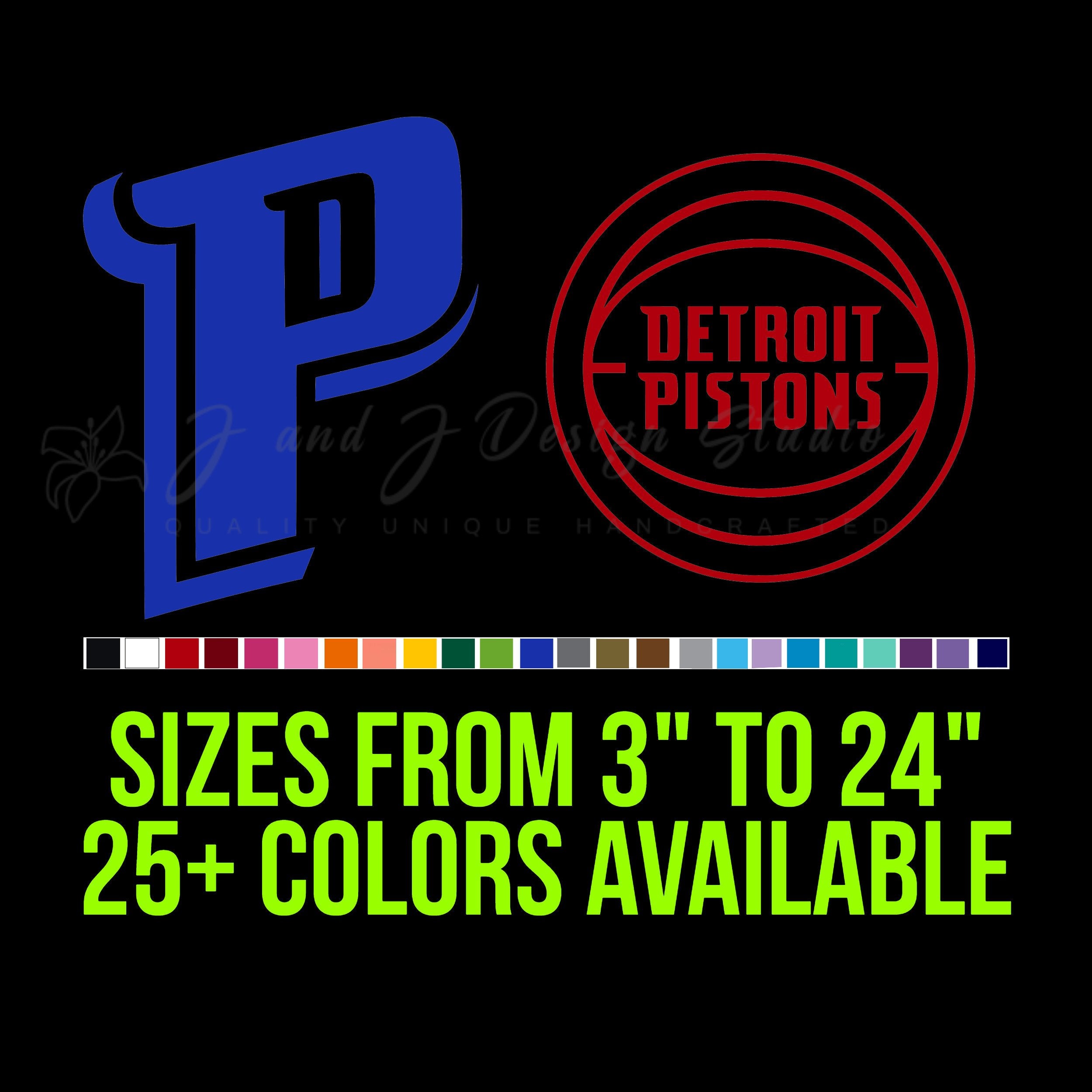 Detroit Pistons Vinyl Decal - Custom Size