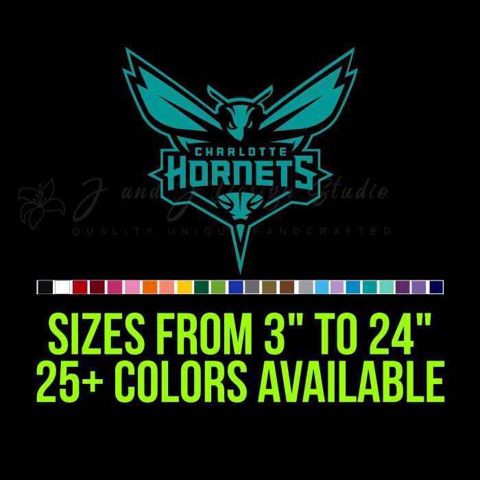 Charlotte Hornets Vinyl Decal - Custom Size