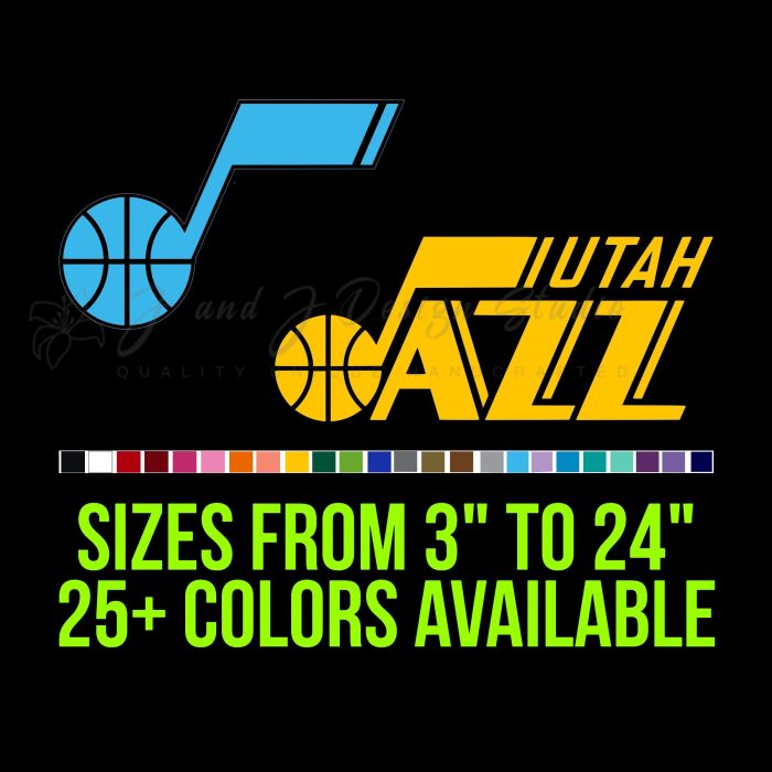 Utah Jazz Vinyl Decal - Custom Size