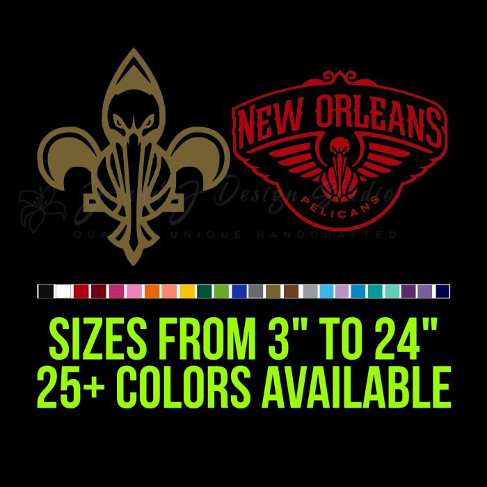 New Orleans Pelicans Vinyl Decal - Custom Size