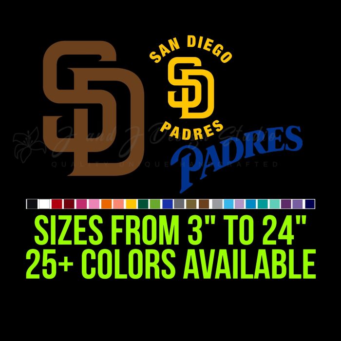 San Diego Padres Vinyl Decal - Custom Size
