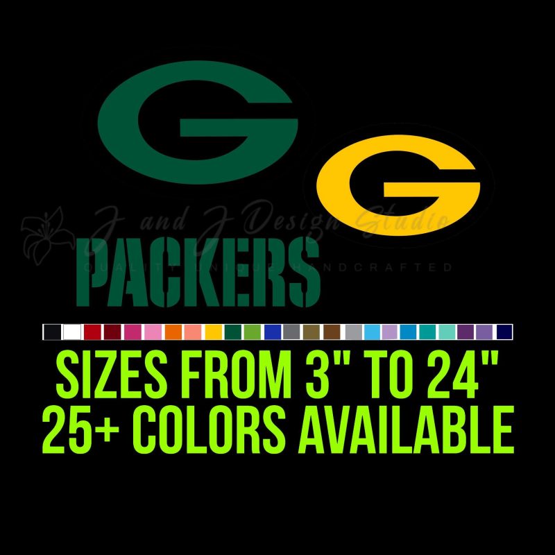 Green Bay Packers - G -  Vinyl Decal - Custom Size