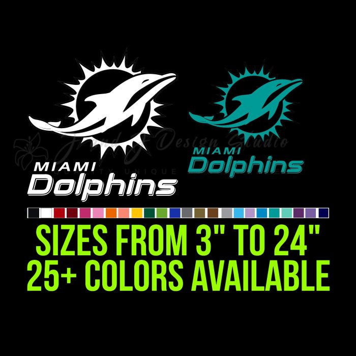 Miami Dolphins Vinyl Decal - Custom Size
