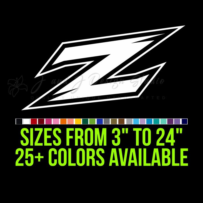 Akron Zips Vinyl Decal - Custom Size