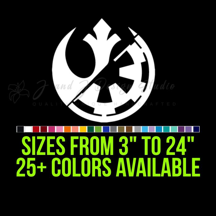 Star Wars Rebel vs Empire Vinyl Decal - Custom Size