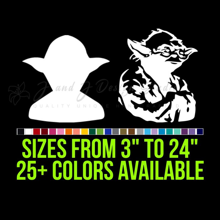 Star Wars Yoda Vinyl Decal - Custom Size
