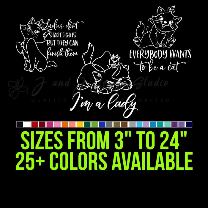 Aristocats Vinyl Decal - Custom Size