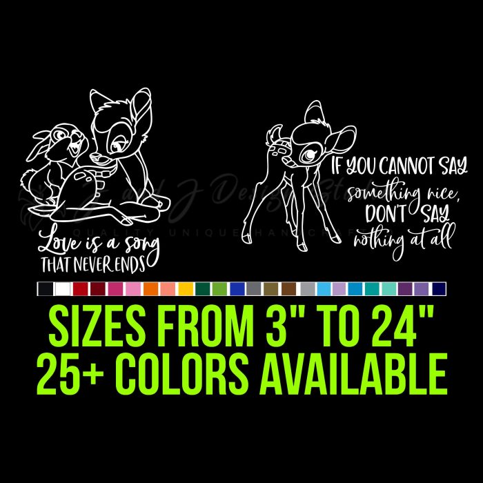 Bambi Vinyl Decal - Custom Size