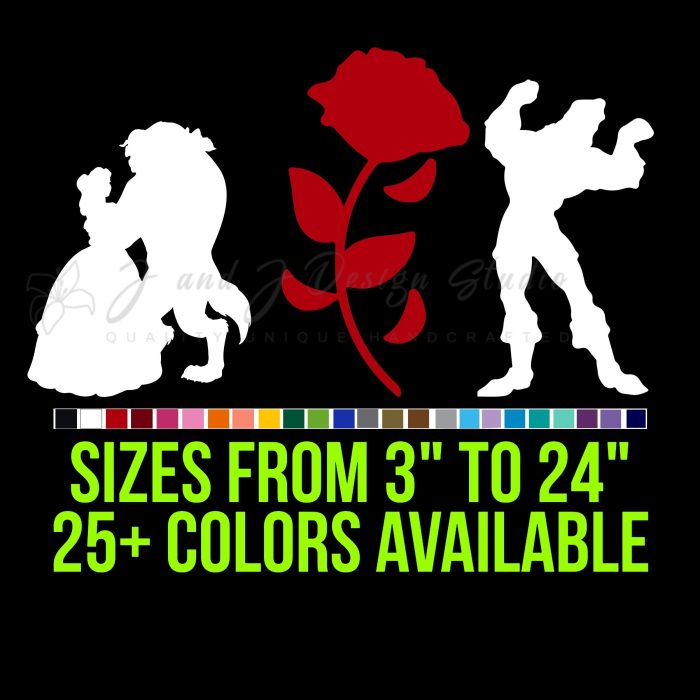 Beauty And beast Vinyl Decal - Custom Size