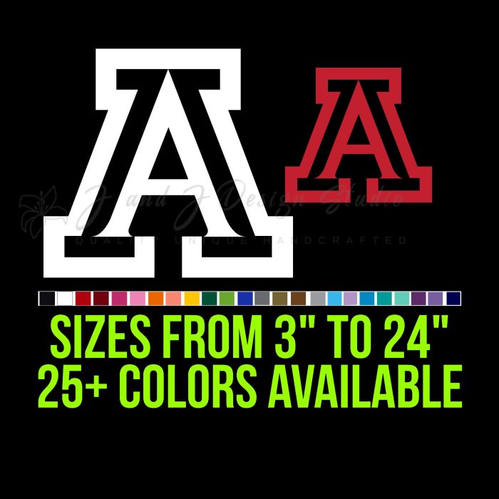 Arizona Wildcats Vinyl Decal - Custom Size