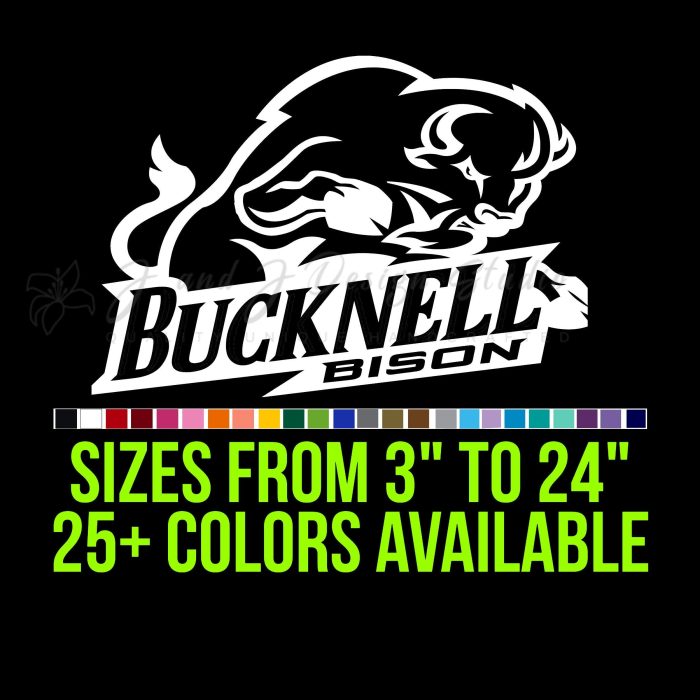 Bucknell Bison Vinyl Decal - Custom Size