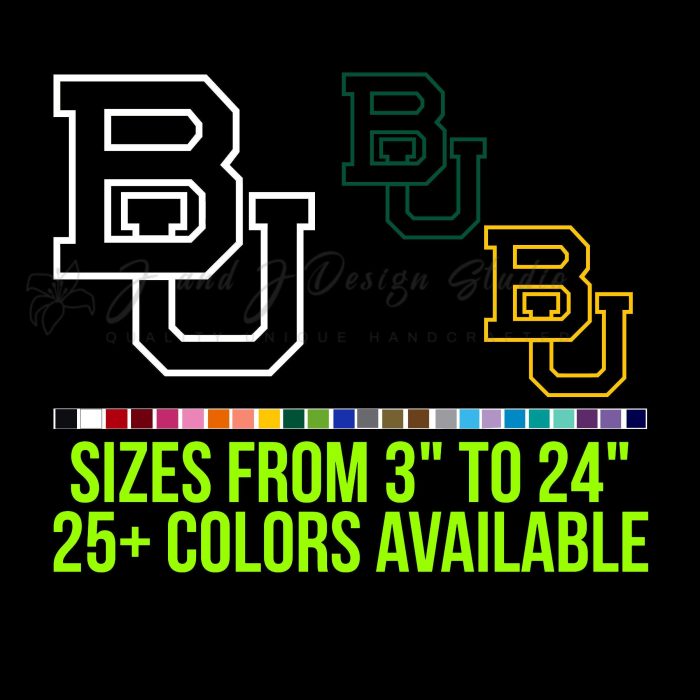 Baylor University Vinyl Decal - Custom Size