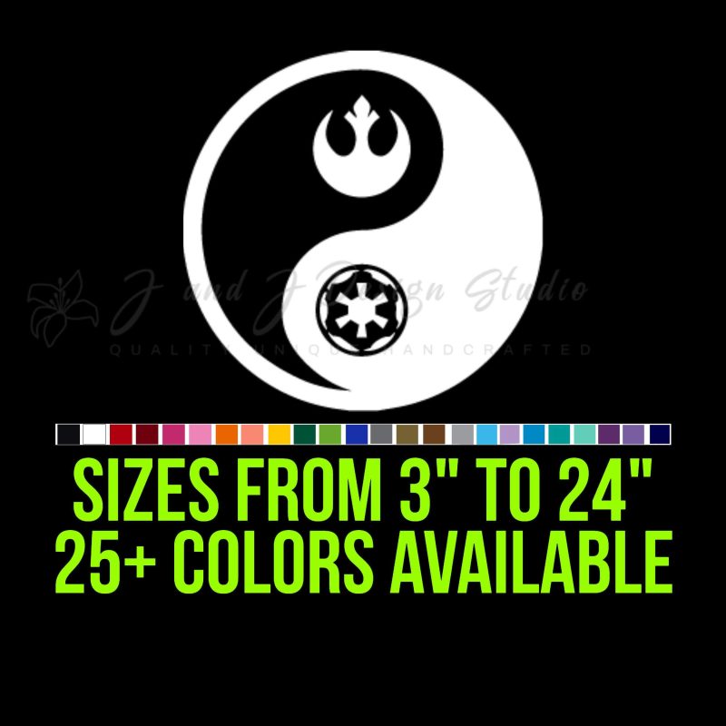 Star Wars Rebel Empire Yin Yang Vinyl Decal - Custom Size