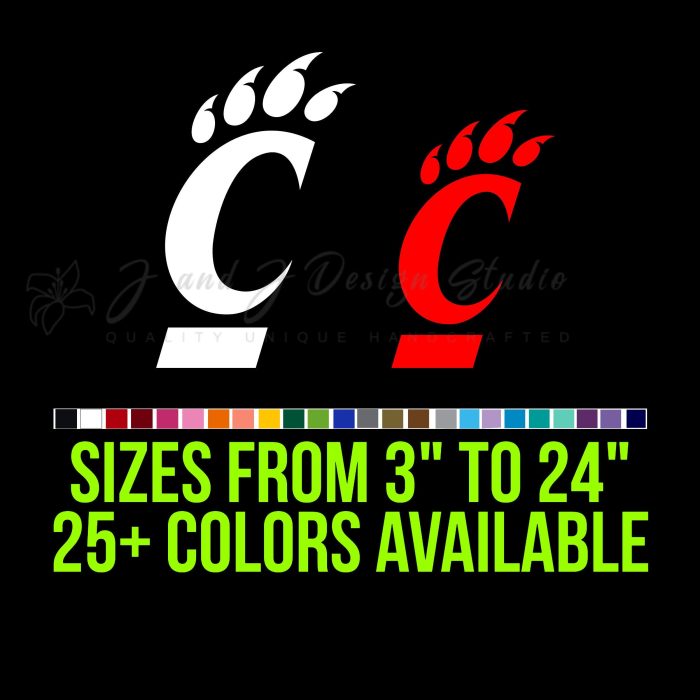 Cincinnati Bearcats Decal - Custom Size