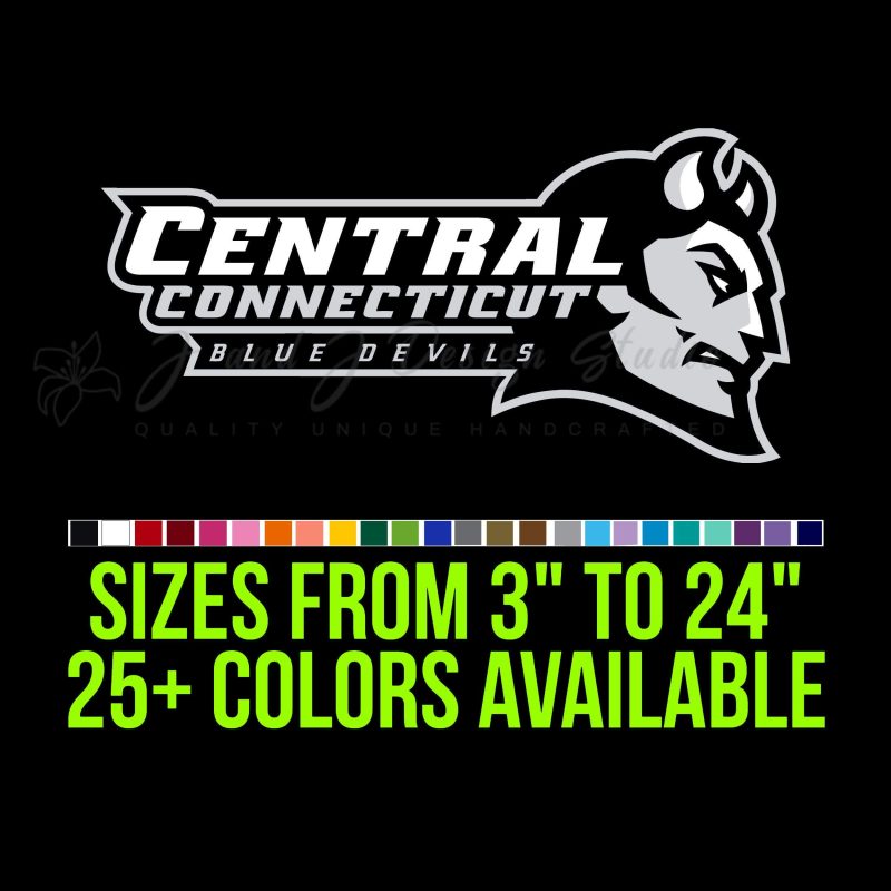 Central Connecticut Blue Devils Decal - Custom Size
