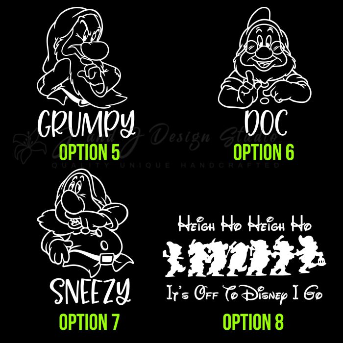 Snow-white Dwarfs Vinyl Decal - Custom Size - Image 8