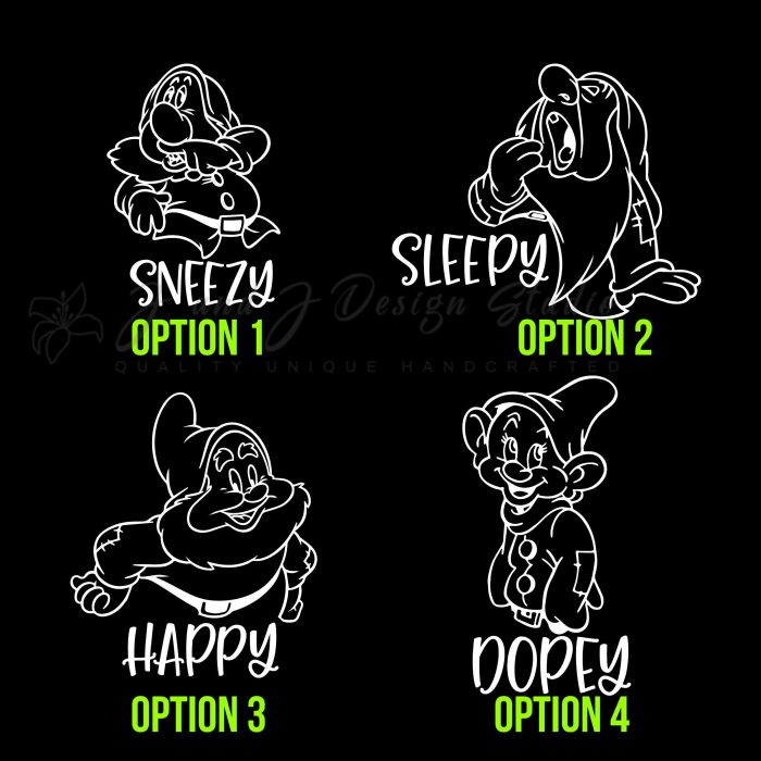 Snow-white Dwarfs Vinyl Decal - Custom Size - Image 9