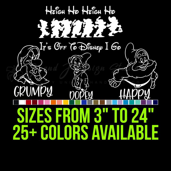 Snow-white Dwarfs Vinyl Decal - Custom Size