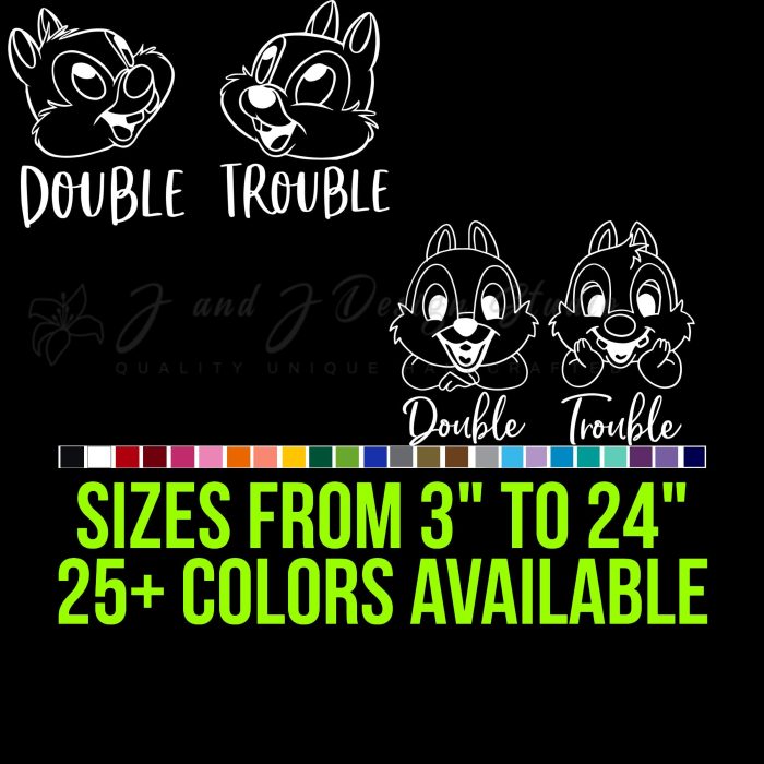 Chip and Dale Vinyl Decal - Custom Size