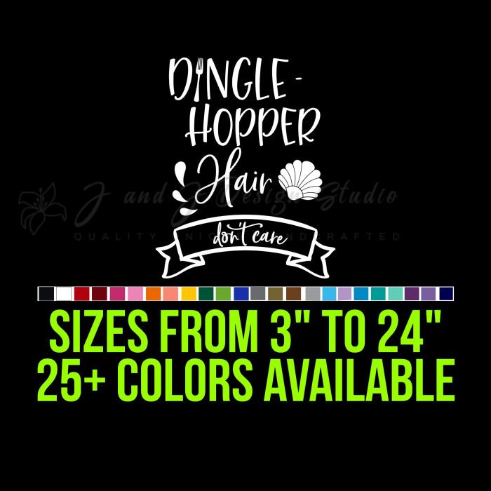 Dingle-Hopper hair  Vinyl Decal - Custom Size
