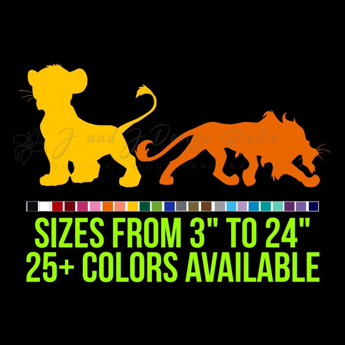 Lion King Vinyl Decal - Custom Size