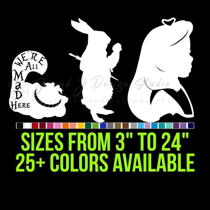 Alice In Wonderland Vinyl Decal - Custom Size