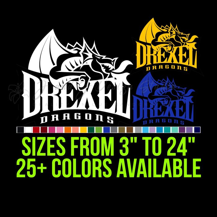 Drexel Dragons Vinyl Decal - Custom Size