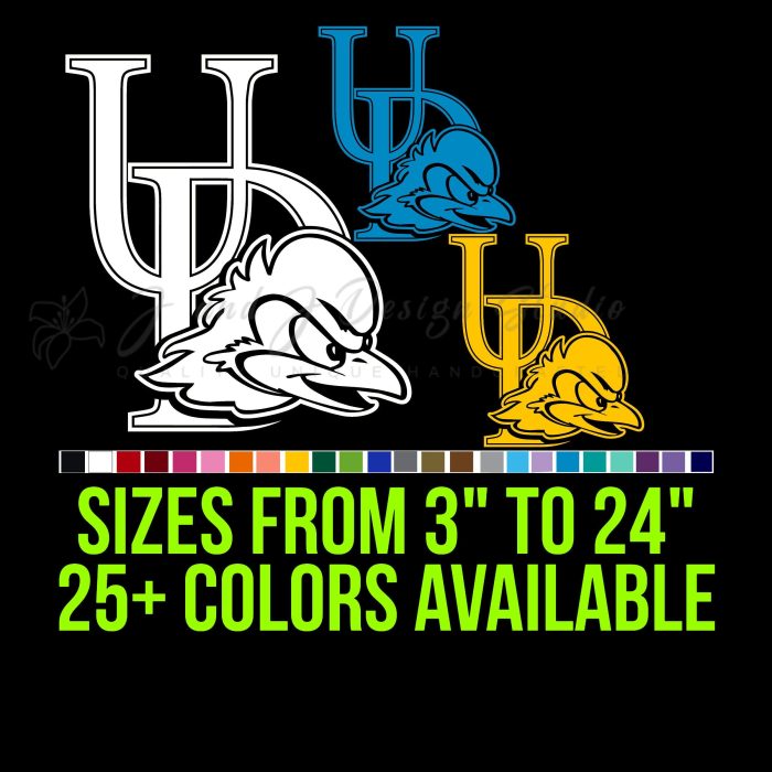 Delaware Blue Hens Vinyl Decal - Custom Size